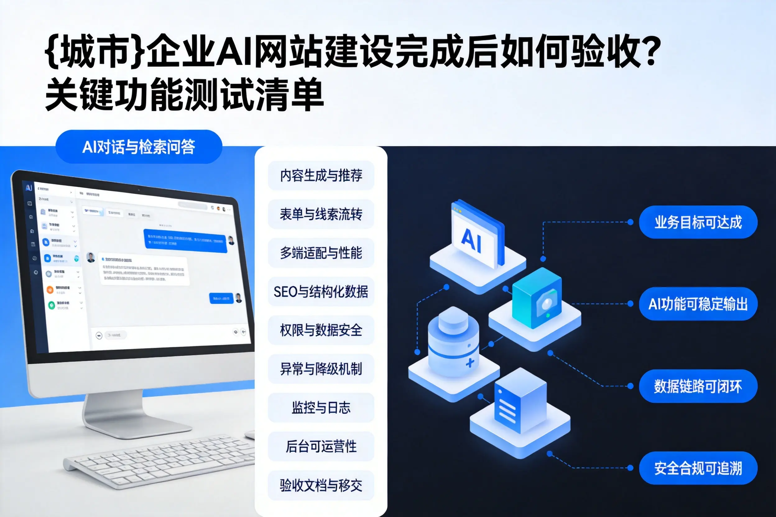 合肥企业AI网站建设完成后如何验收?关键功能测试清单