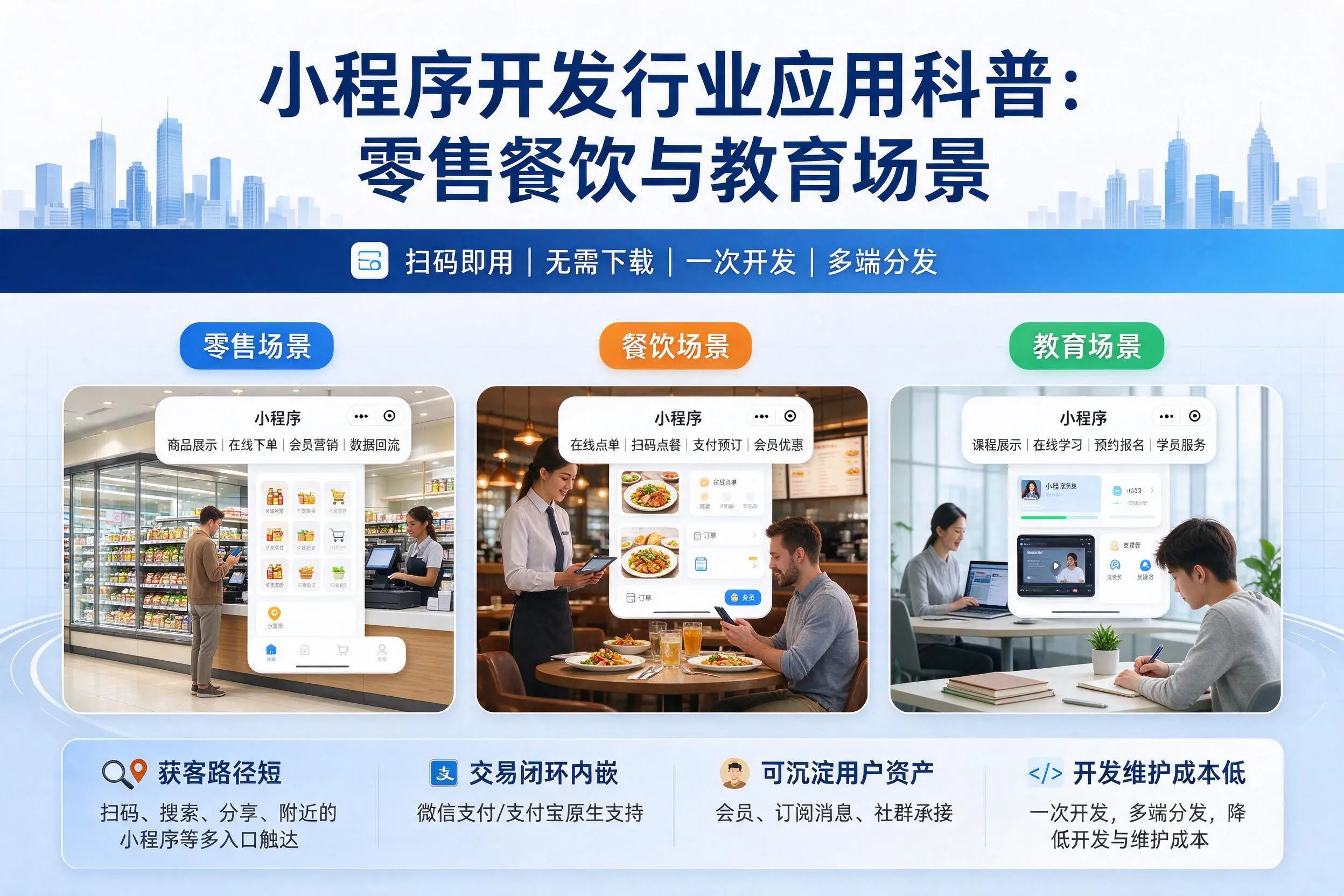 合肥小程序开发行业应用科普：零售餐饮与教育场景