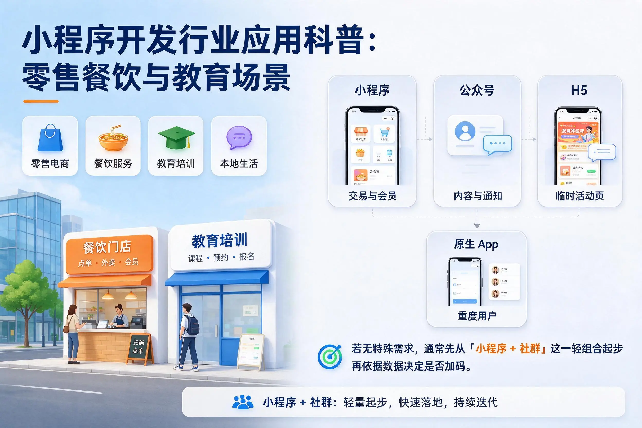 合肥小程序开发行业应用科普：零售餐饮与教育场景