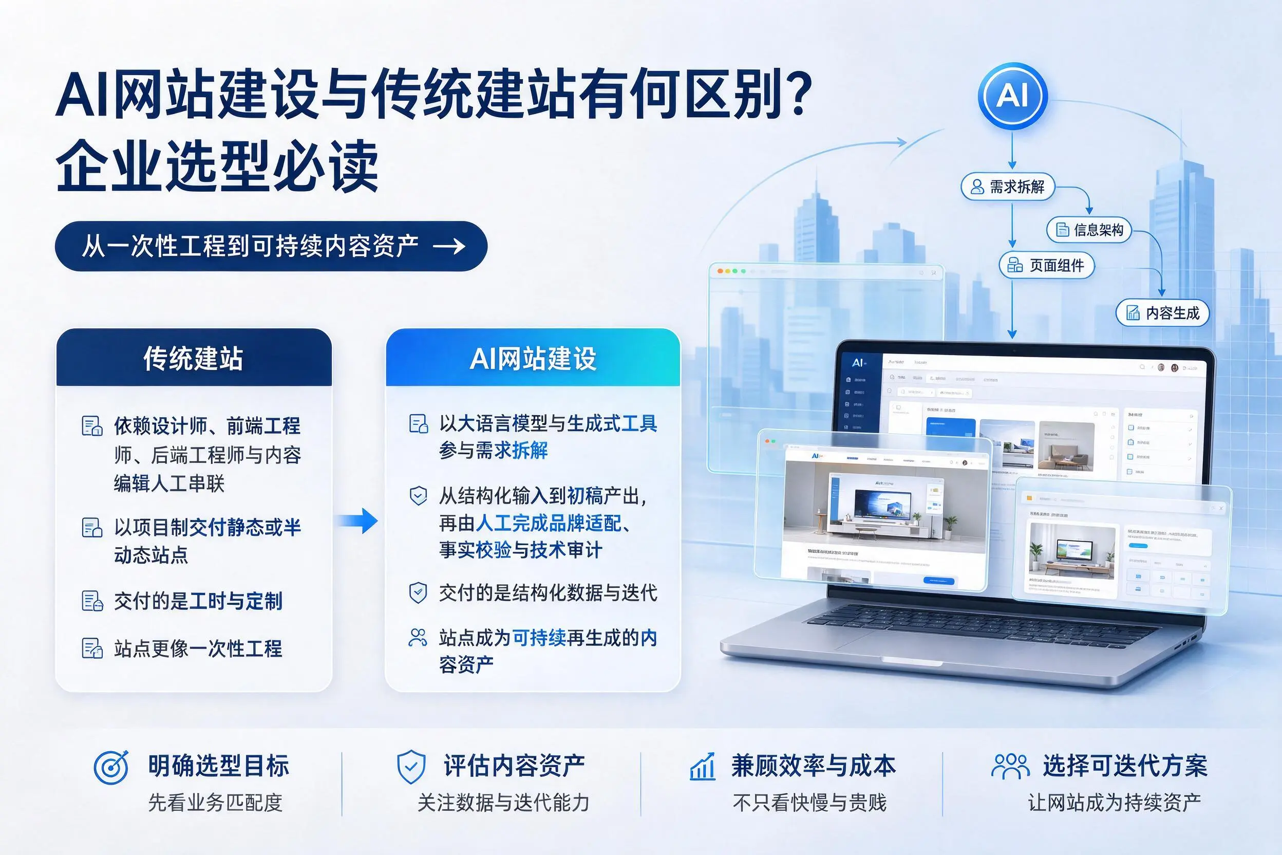 AI网站建设与传统建站有何区别？合肥企业选型必读