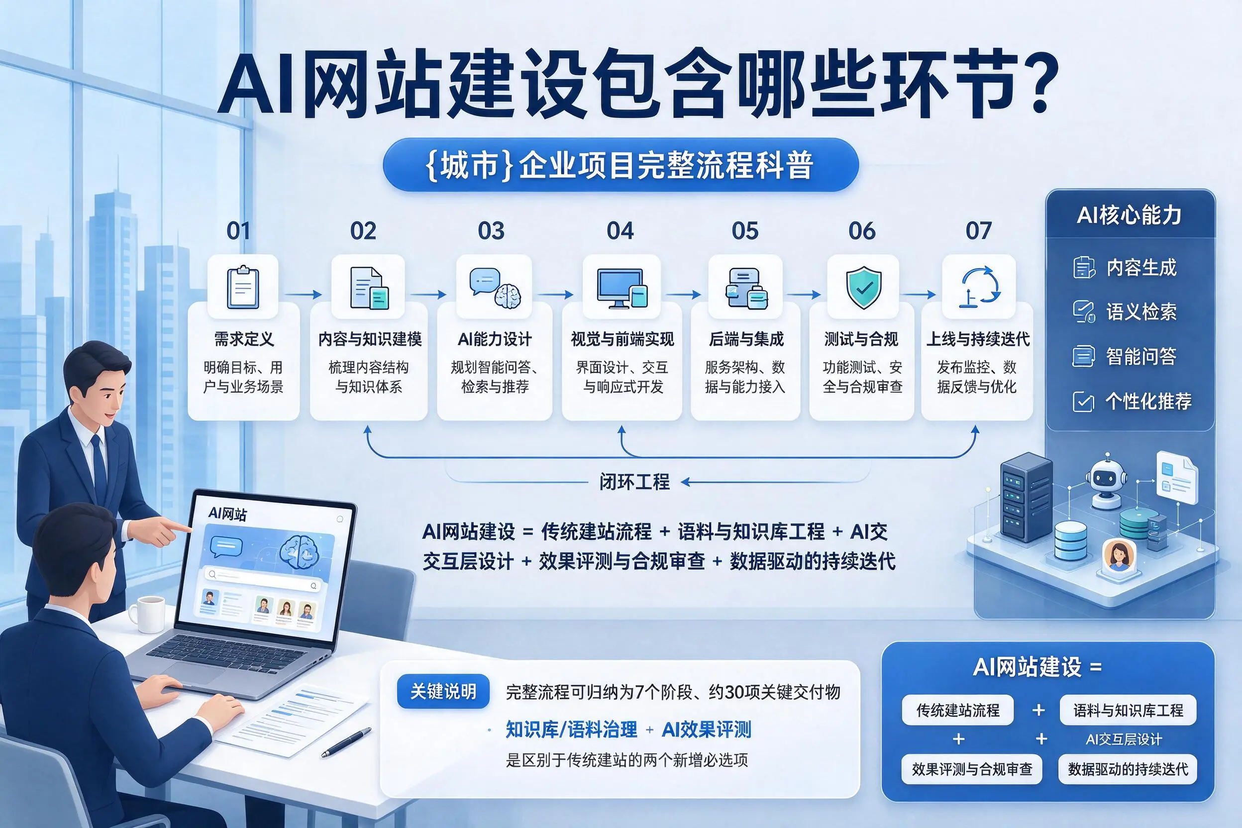AI网站建设包含哪些环节?合肥企业项目完整流程科普